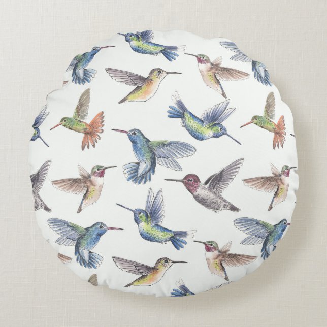 Hummingvögel Rundes Kissen (Vorderseite)