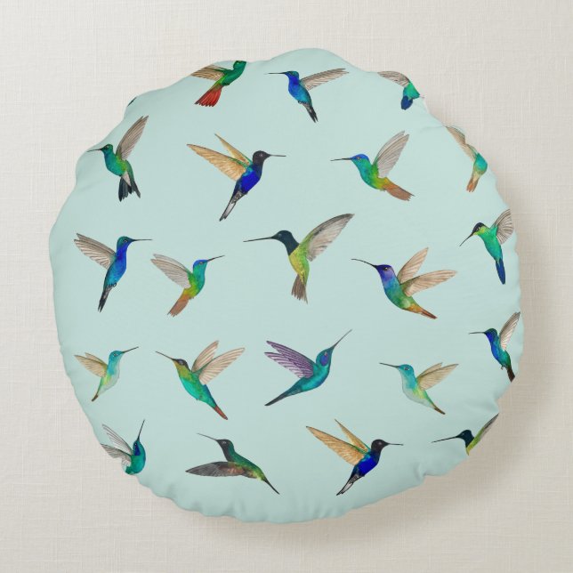 Hummingvögel Rundes Kissen (Rückseite)