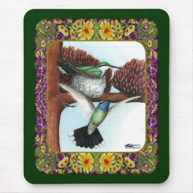 Hummingvögel und Blume #3 Mousepad (Vorne)