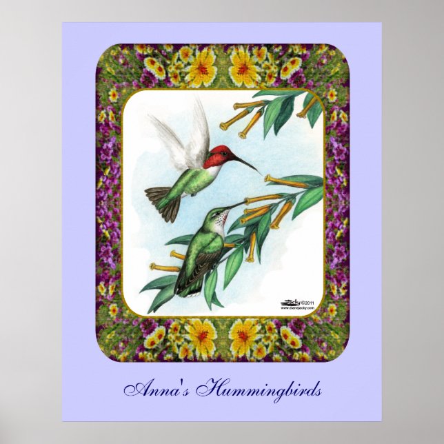 Hummingvögel und Blume #4 Poster (Vorne)
