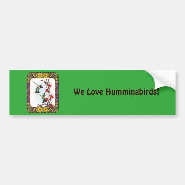 Hummingvögel und Blume #5 Autoaufkleber (Vorne)