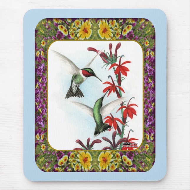 Hummingvögel und Blume #5 Mousepad (Vorne)