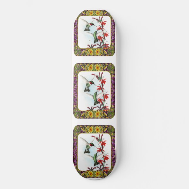 Hummingvögel und Blume #5 Skateboard (Vorderseite)