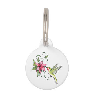 Hummingvogel und Blume Haustiermarke