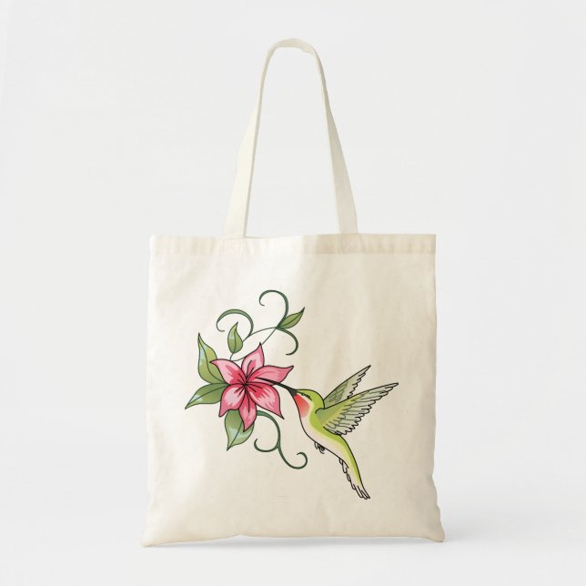 Hummingvogel und Blume Tragetasche (Vorne)