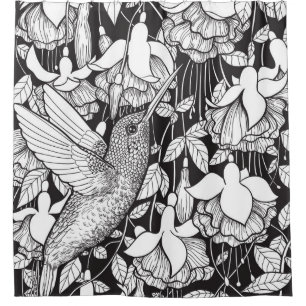 Hummingvogel und Fuchsie Duschvorhang