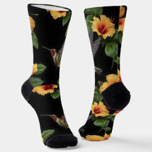 Hummingvogel und gelber Hibiskus, Socken