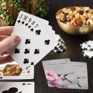 Hummingvogel und Hibiskus   Graue Gastgeschenk Hoc Spielkarten