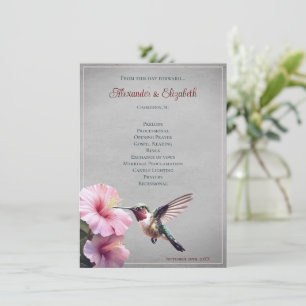 Hummingvogel und Hibiskus Gray Wedding Program