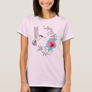 Hummingvogel und Hibiskus T-Shirt
