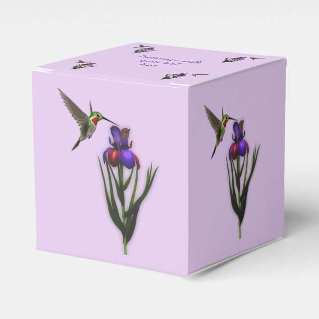 Hummingvogel und Iris-Blume Personalisiert Geschenkschachtel (Vorderseite)