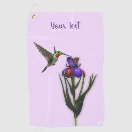 Hummingvogel und Iris-Blume Personalisiert  Golfhandtuch