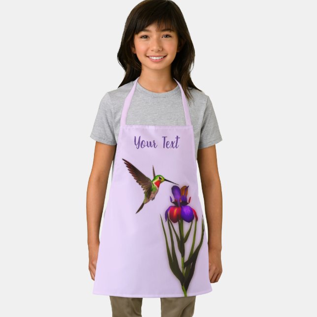 Hummingvogel und Iris-Blume Personalisiert Schürze (Insitu)