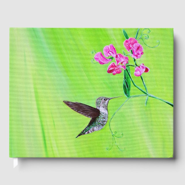 Hummingvogel und Platterbsen Malerei Gästebuch (Vorderseite)