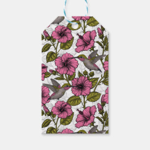 Hummingvögel und rosa Hibiskus Blume Geschenkanhänger