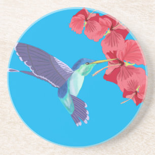 Hummingvogel und roter Hibiskus Getränkeuntersetzer