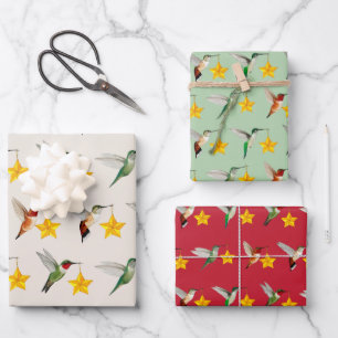 Hummingvögel und Sterne Geschenkpapier Set