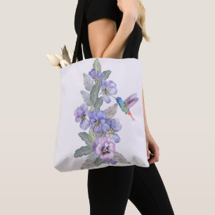 Hummingvogel und Stiefmütterchen Tasche