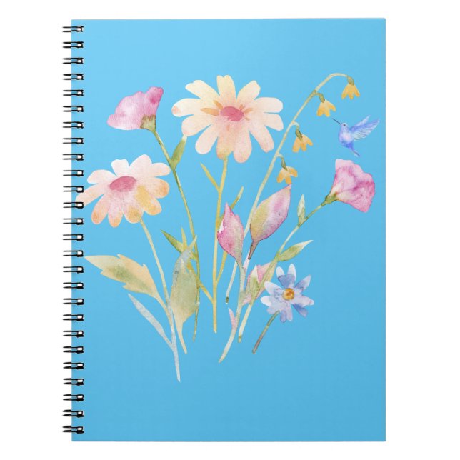 Hummingvogel und Wildblumen Notizblock (Vorderseite)