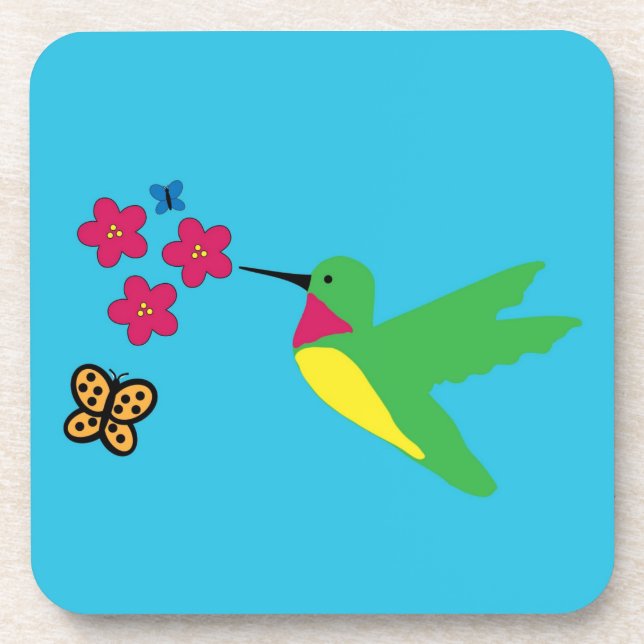 Hummingvogel-Untersetzer (harter Kunststoff) Getränkeuntersetzer (Vorderseite)