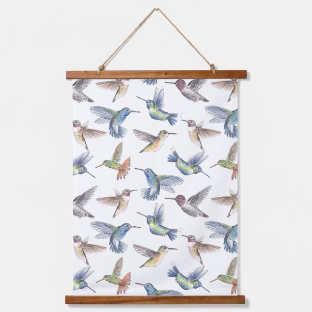 Hummingvögel Wandteppich Mit Holzrahmen (Vorderseite)