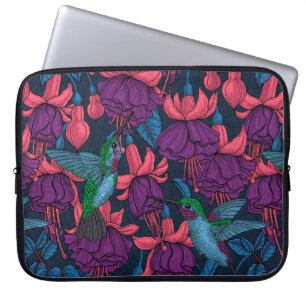 Hummingvogelgarten lila und blau laptopschutzhülle
