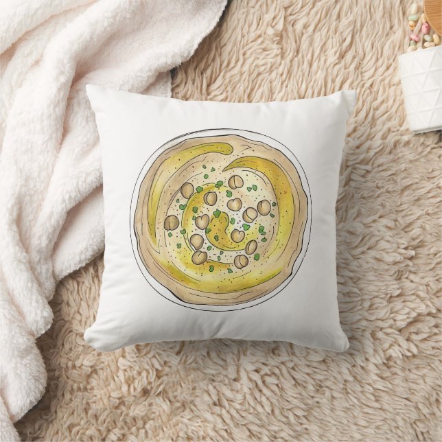Hummus Houmous Mediterranean Middle Eastern Food Kissen (Decke)
