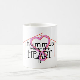 Hummus wo das Herz Spaß macht Typografie Kaffeetasse