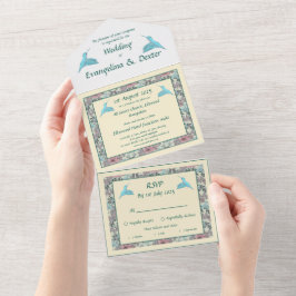 Hummvögel und Hibiskus All In One Einladung