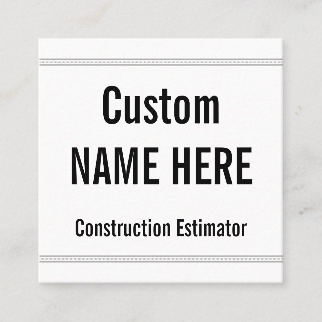 Humor, Baue Estimator Visitenkarte (Vorderseite)