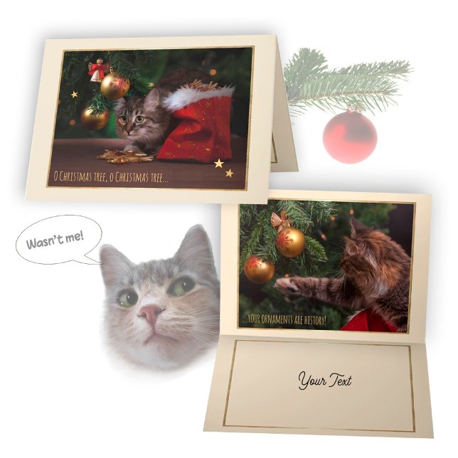 Humor Christmas Cat Card Feiertagskarte (Von Creator hochgeladen)