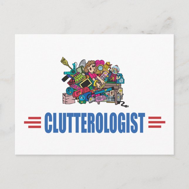 Humor Clutter Postkarte (Vorderseite)