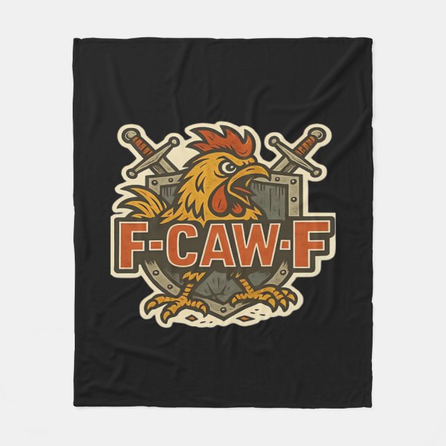Humor Crow Funny Gothic F-Caw-F Fleecedecke (Vorderseite)