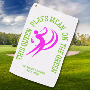 Humor Damen Golf KÖNIGIN SPIELT MITTEN AUF DEM GRÜ Golfhandtuch