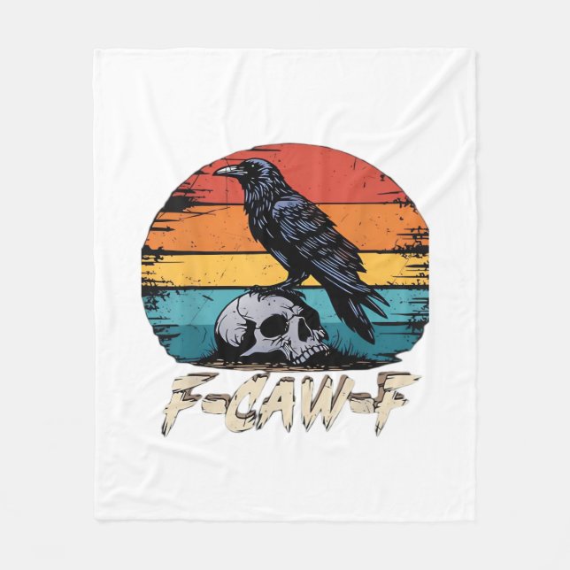 Humor F-Caw-F Gothic Funny Crow Essential Retro St Fleecedecke (Vorderseite)