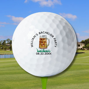 Humor Junggesellenabschied-Shirt Bier Tasse Name Golfball