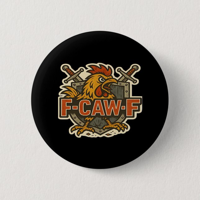 Humor Krähe Lustig Gothic F-Caw-F Button (Vorderseite)