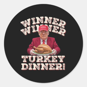 Humor Lustig Gewinner Gewinner Truthahn Abendessen Runder Aufkleber