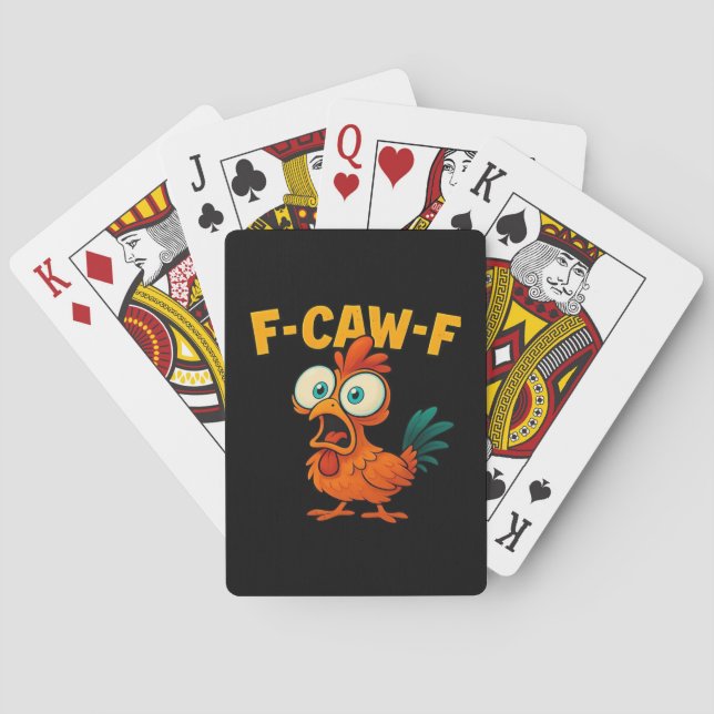 Humor Lustiger Krähe F-Caw-F Gothic Spielkarten (Rückseite)