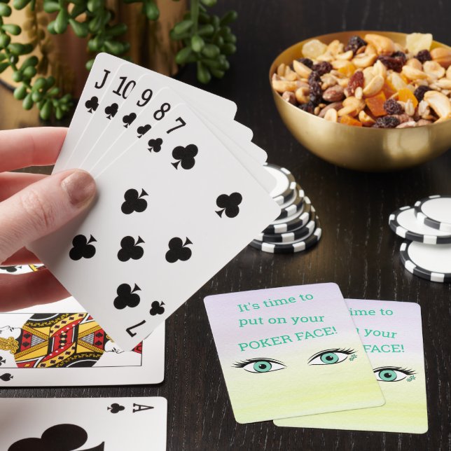 Humor Peering Green Eyes Personalisiert Spielkarten (In Situ)
