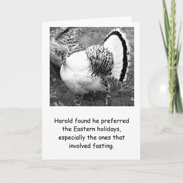 Humor Turkey Erntedank Card Feiertagskarte (Vorderseite)