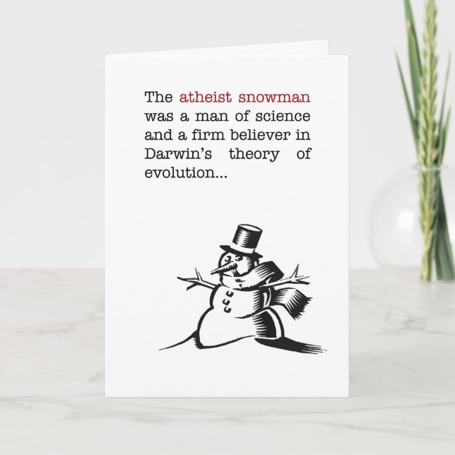 Humorale Atheist Snowman Weihnachtskarte Feiertagskarte (Vorderseite)