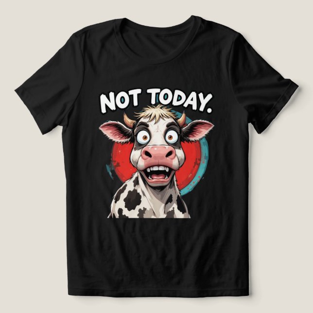 Humorale Cartoon-Kuh mit komischem Ausdruck Tri-Blend Shirt (Design Vorderseite)