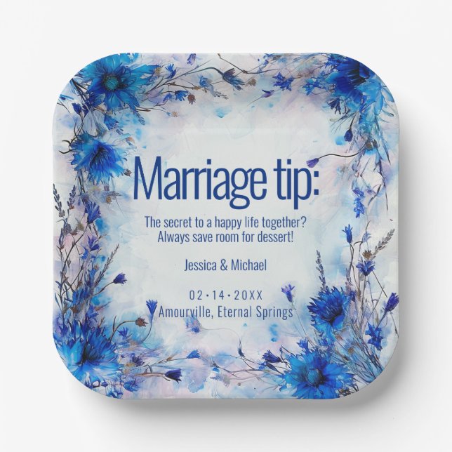 💍 Humorale Cornblumen und Lavender Elegance Pappteller (Vorderseite)