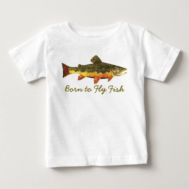 Humorale Forellenfischerei "Geboren bis Fisch" Baby T-shirt (Vorderseite)