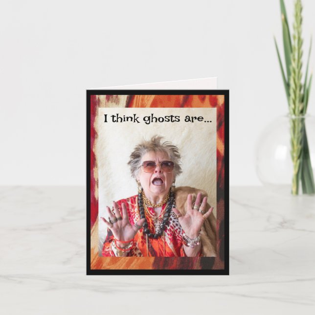 Humorale Halloween-Geister und angepasste Laken Karte (Vorderseite)