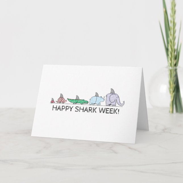 Humorale Happy Shark Week Karte (Vorderseite)