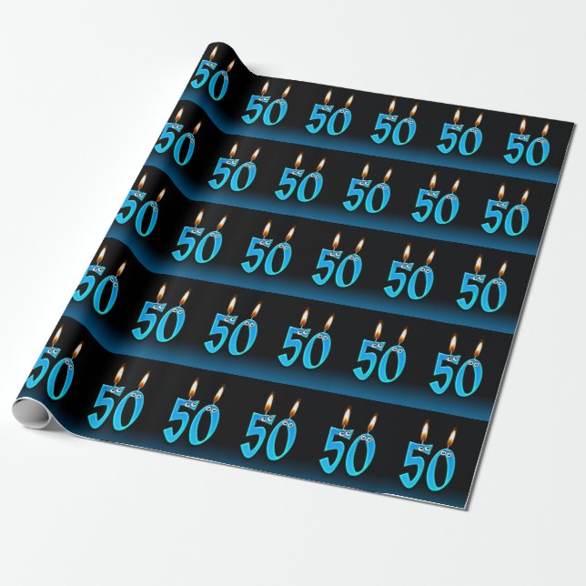 Humorale Kerzen aus dem 50. Geschenkpapier (Ungerollt)