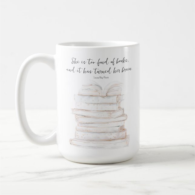 Humorale kleine Frauen buchen Lover Zitat Kaffeetasse (Links)