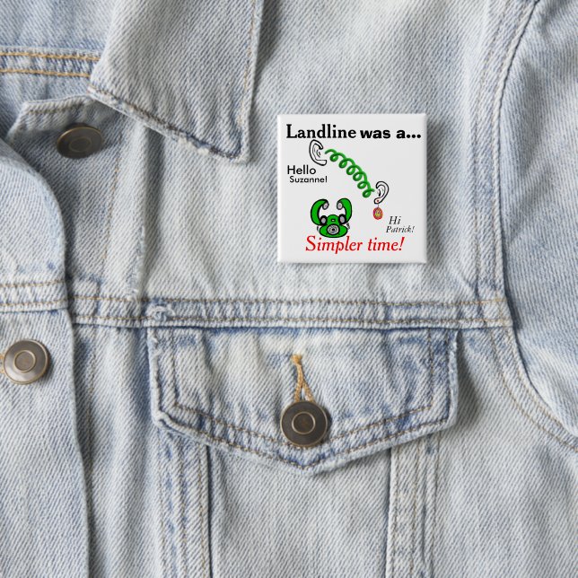 Humorale Landline Phones Personalisierte Namen Button (Beispiel)